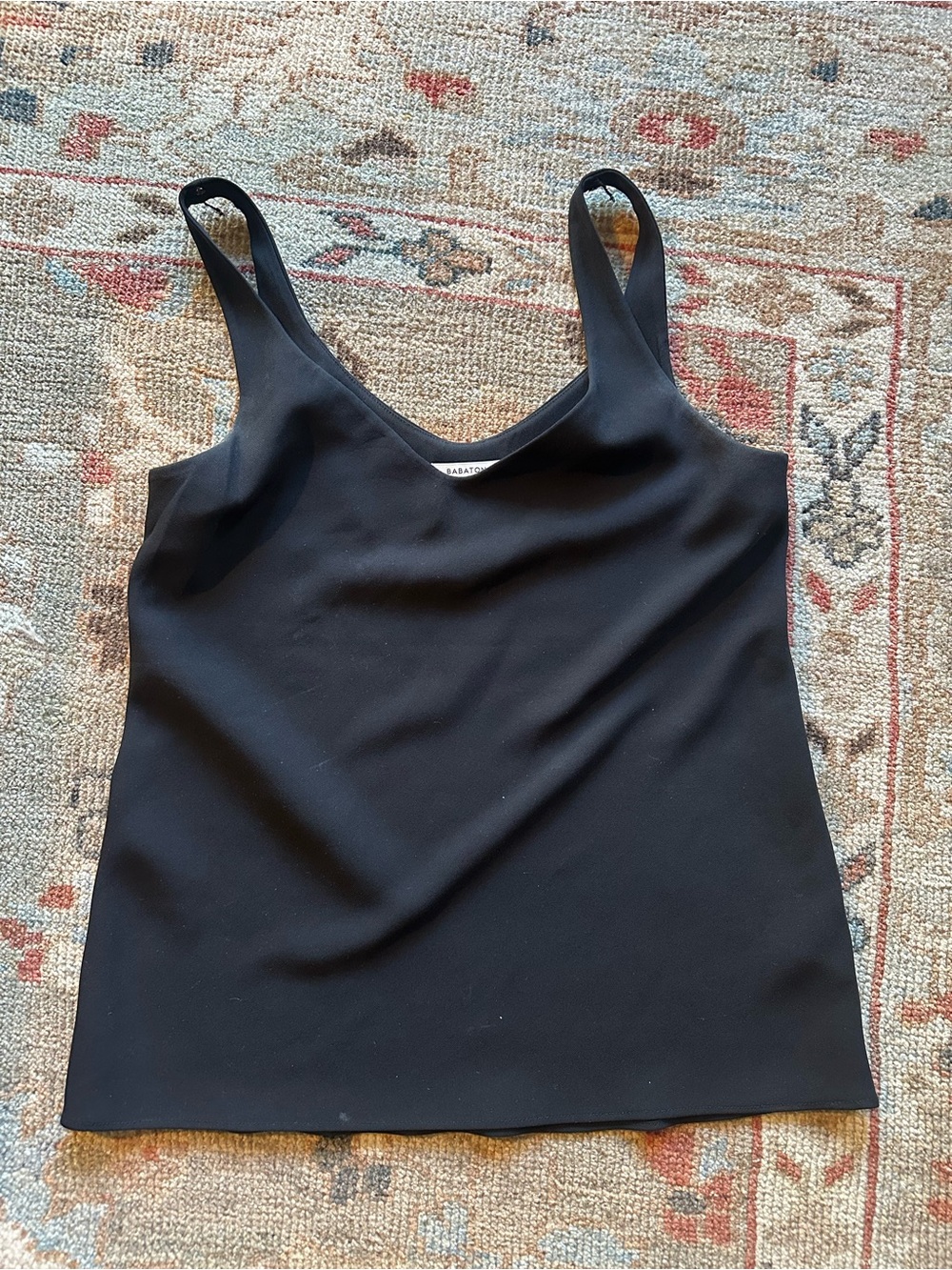 Babaton aritzia Women's Black Tank Top - Minimal V-Neck